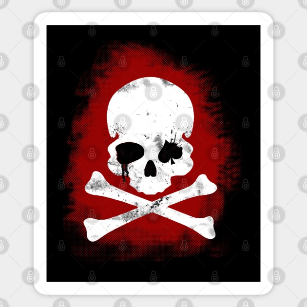 Dead Mans Hand Skull and Cross Bones Sticker by StudioPM71